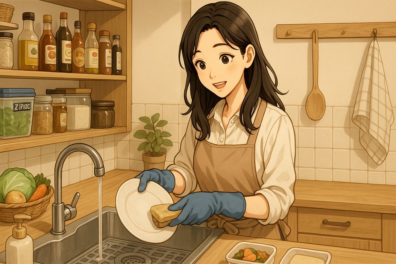 軽量で割れにくい食器を使う