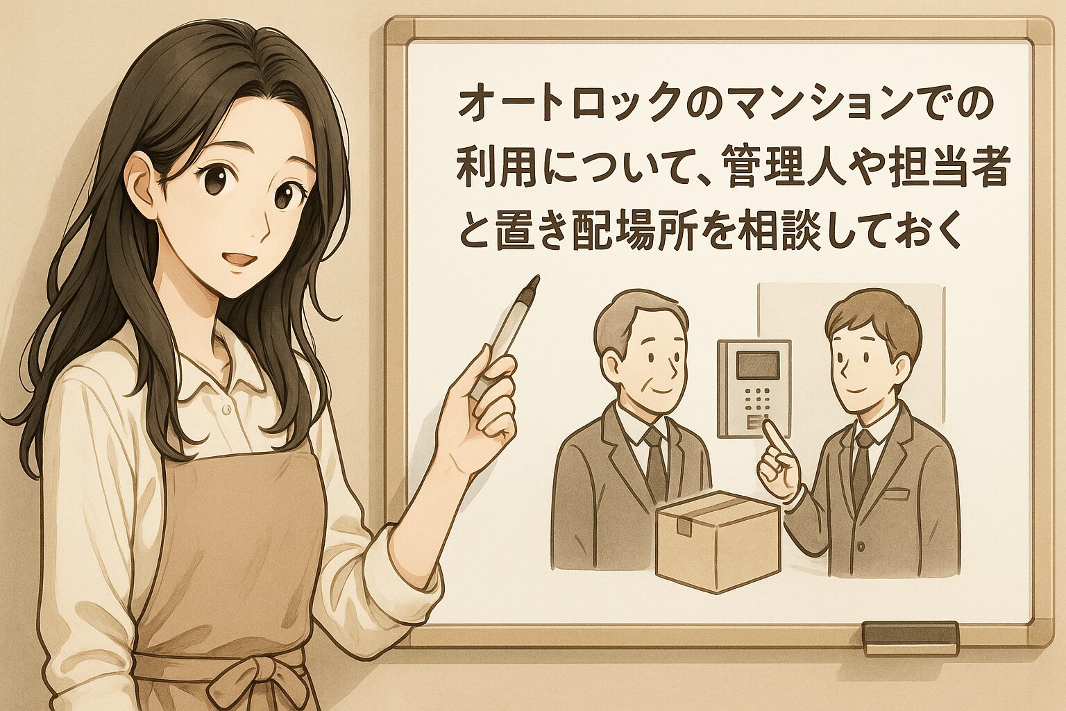 オートロックのマンションでの利用について、管理人や担当者と置き配場所を相談しておく