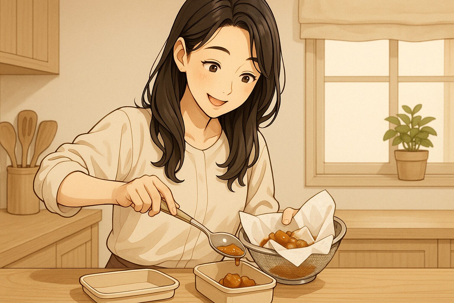 汁気をしっかり切ってから詰める