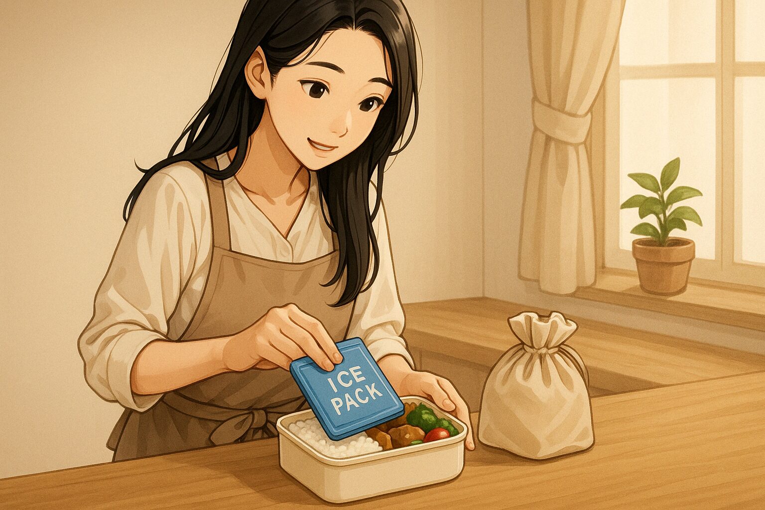 保冷剤を使って冷やす