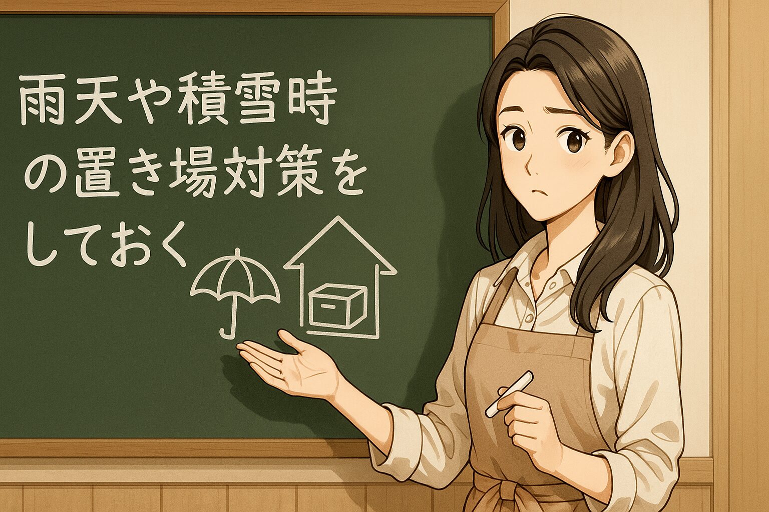 雨天や積雪時の置き場対策をしておく