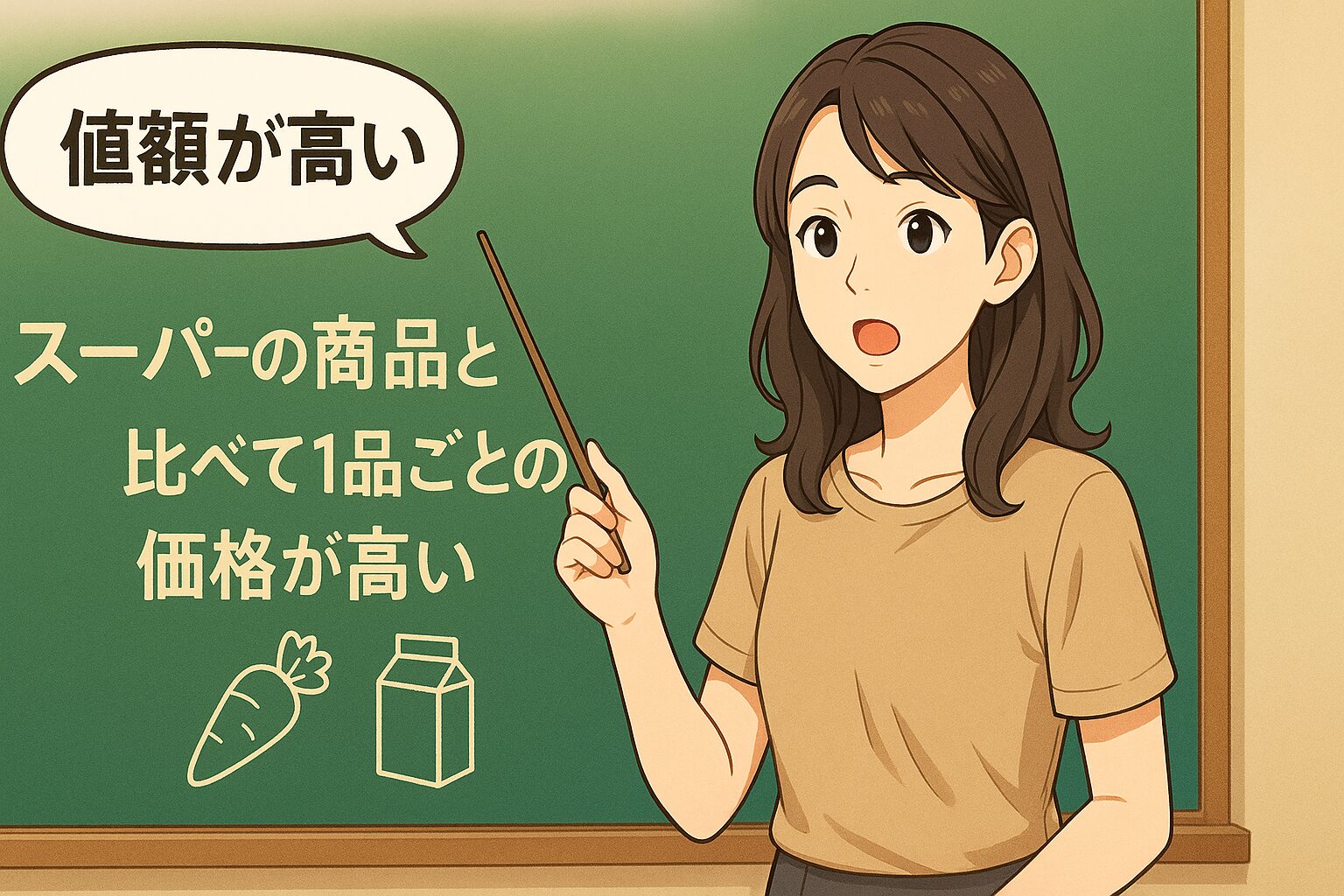 スーパーの商品と比べて1品ごとの価格が高い