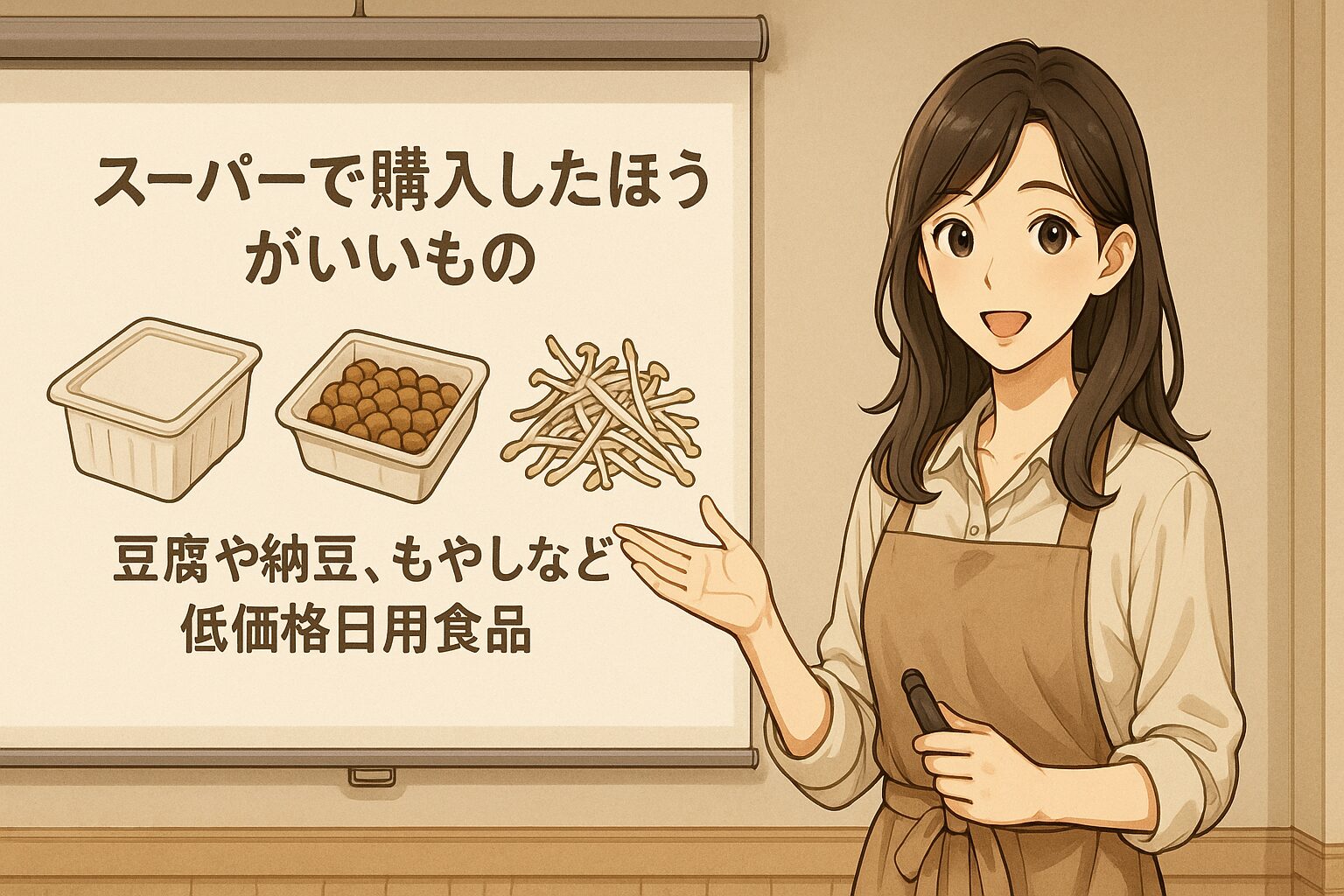 豆腐や納豆、もやしなどの低価格日用食品