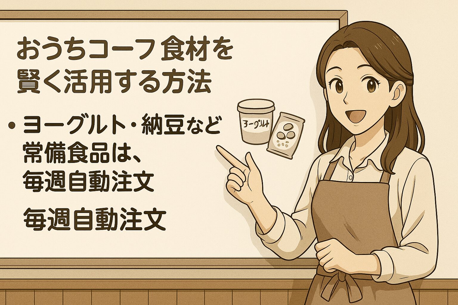 ヨーグルト・納豆など常備食品は、毎週自動注文