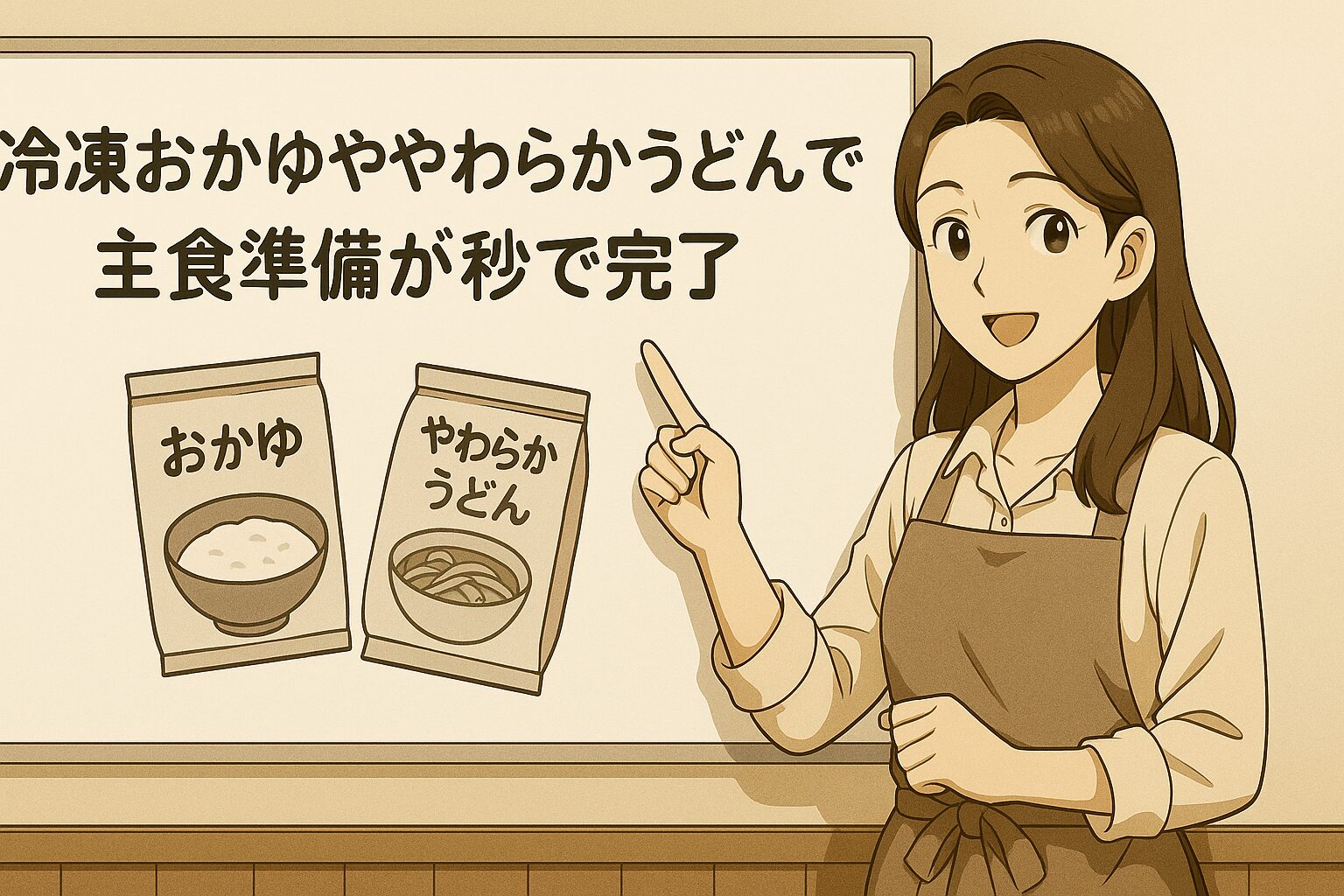 冷凍おかゆややわらかうどんで主食の準備が秒で完了