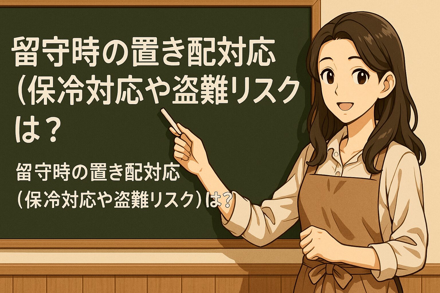 留守時の置き配対応（保冷対応や盗難リスク）は？