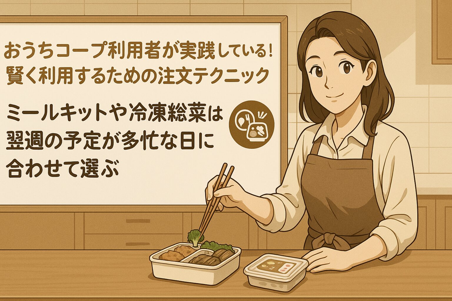 ミールキットや冷凍総菜は翌週の予定が多忙な日に合わせて選ぶ