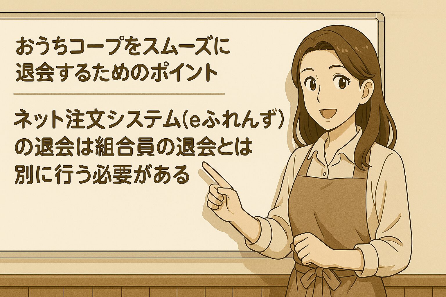 ネット注文システム(eふれんず)の退会は組合員の退会とは別に行う必要がある