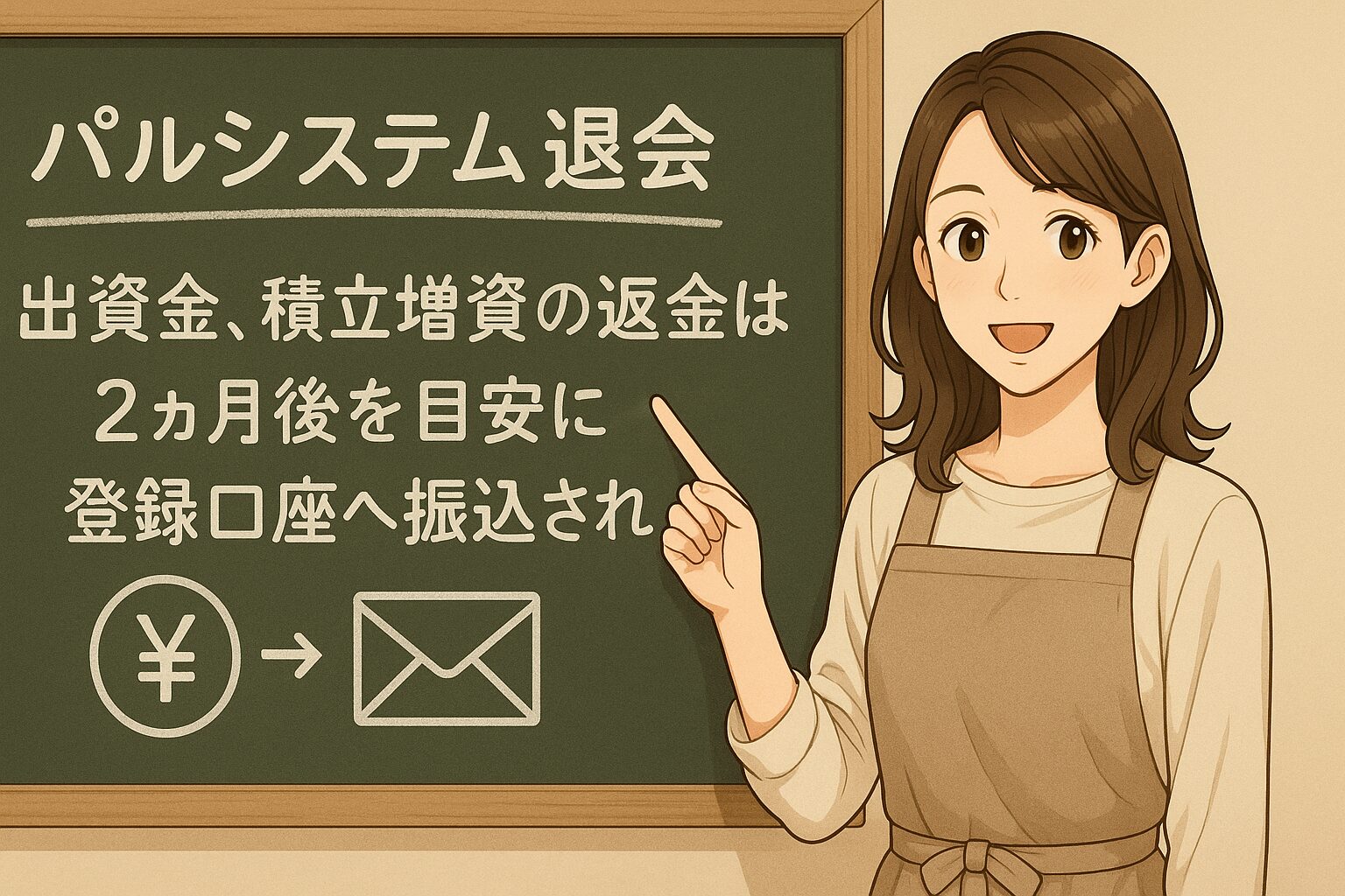 出資金、積立増資の返金は2ヶ月後を目安に登録口座へ振込される