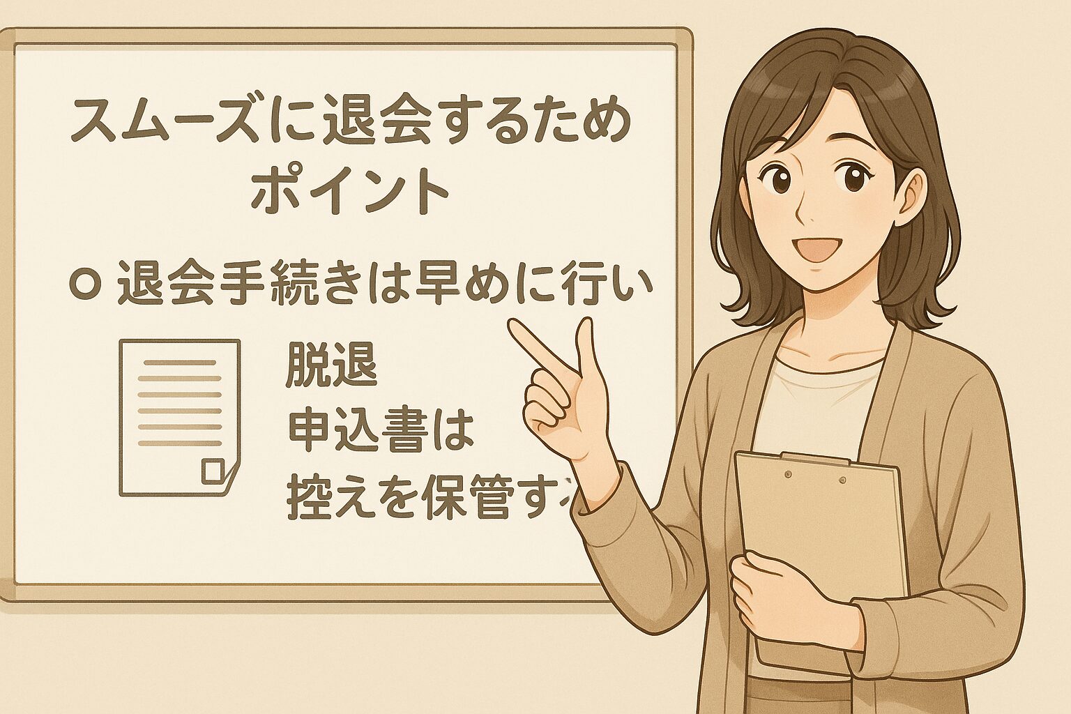 退会手続きは早めに行い、脱退申込書は控えを保管する