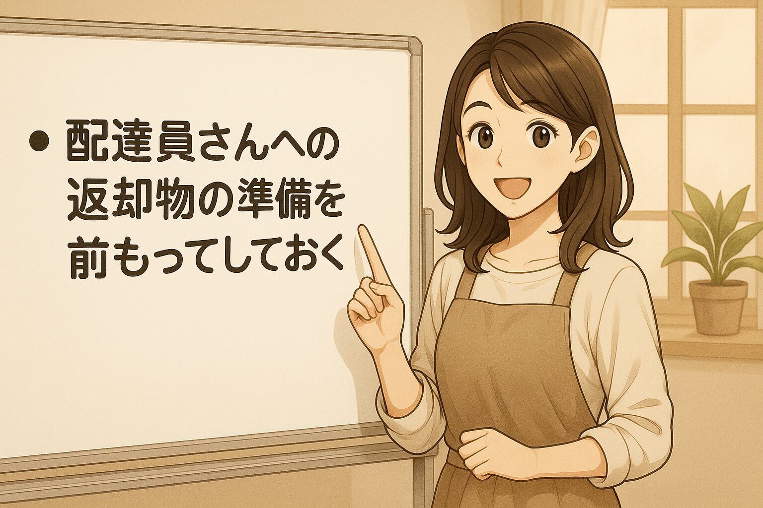 配達員さんへの返却物の準備を前もってしておく
