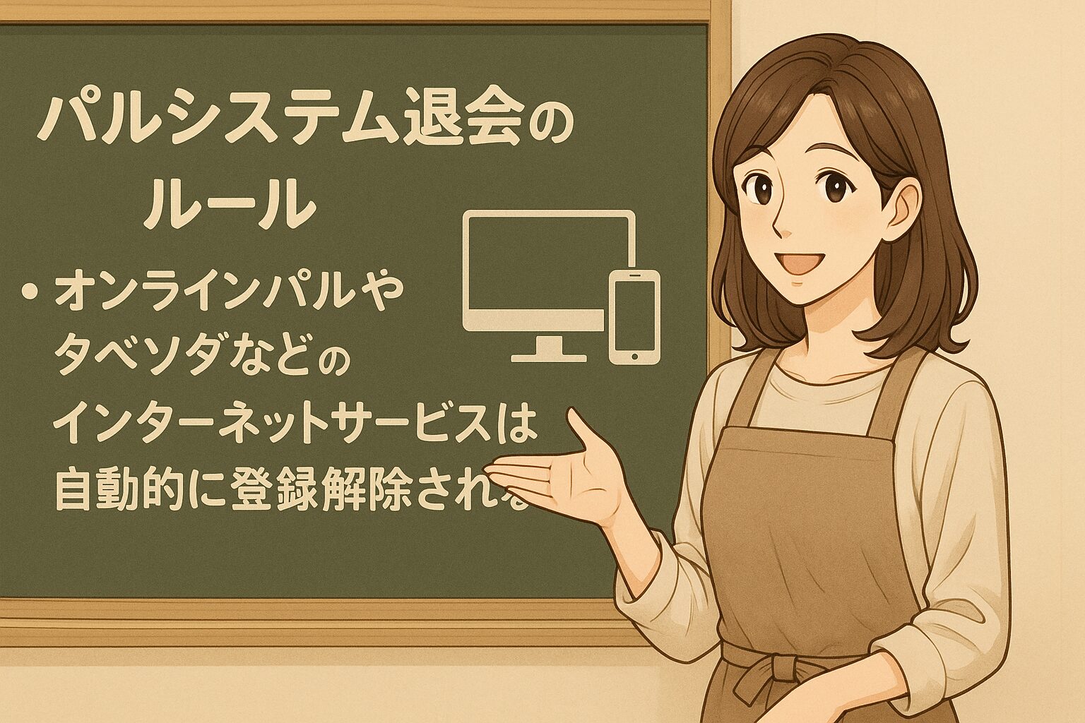 オンラインパルやタベソダなどのインターネットサービスは自動的に登録解除される