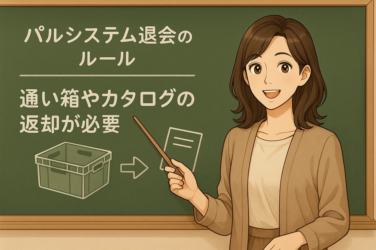 通い箱やカタログの返却が必要