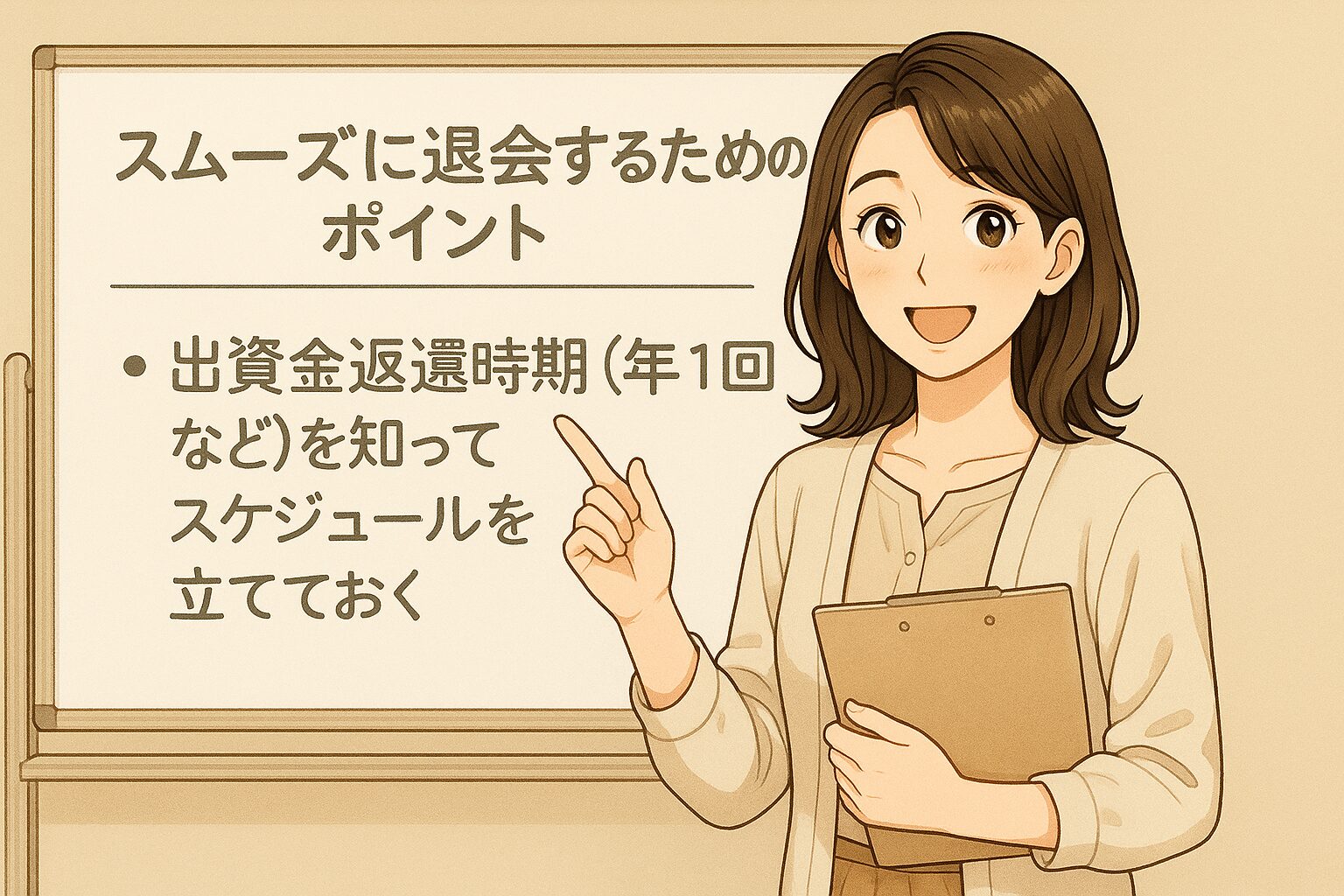 出資金返還時期（年1回など）を知ってスケジュールを立てておく