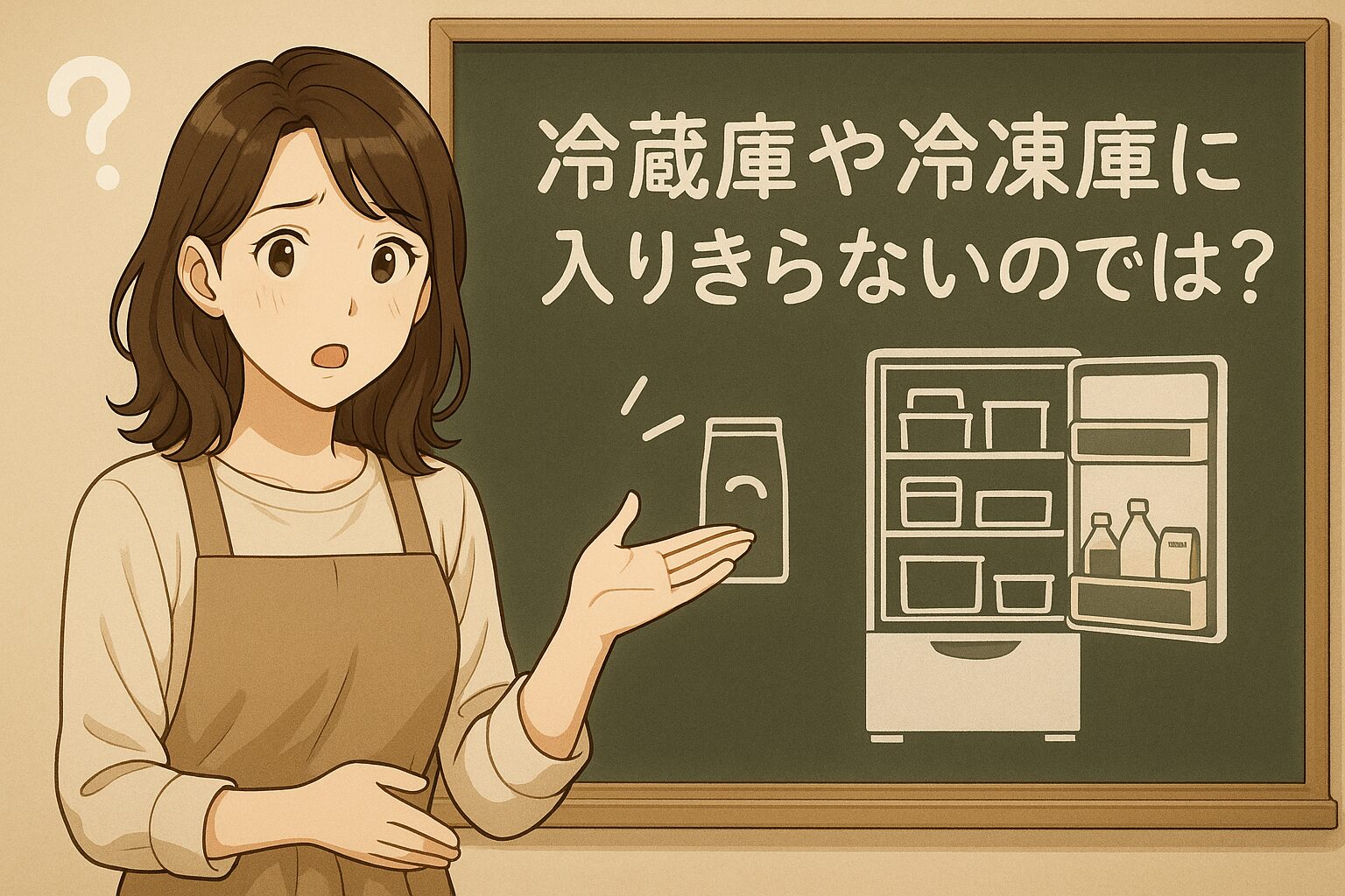 冷蔵庫や冷凍庫に入りきらないのでは？