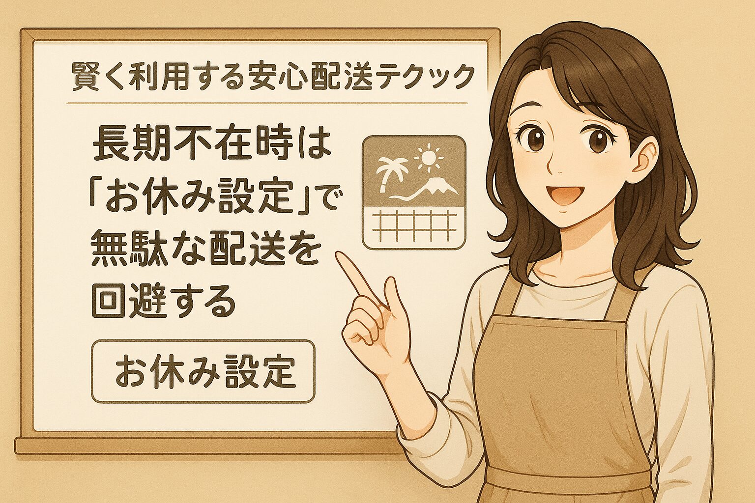 長期不在時は「お休み設定」で無駄な配送を回避する