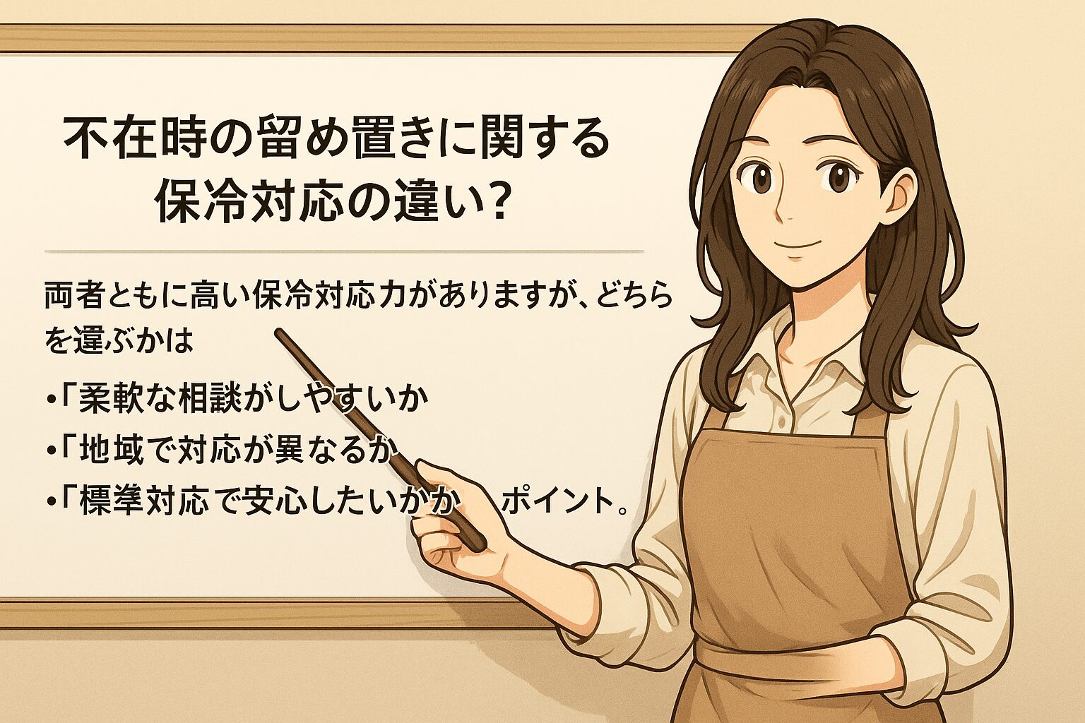 不在時の留め置きに関する保冷対応の違い？