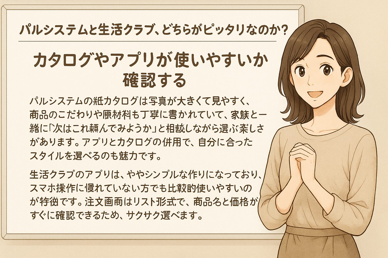 カタログやアプリが使いやすいか確認