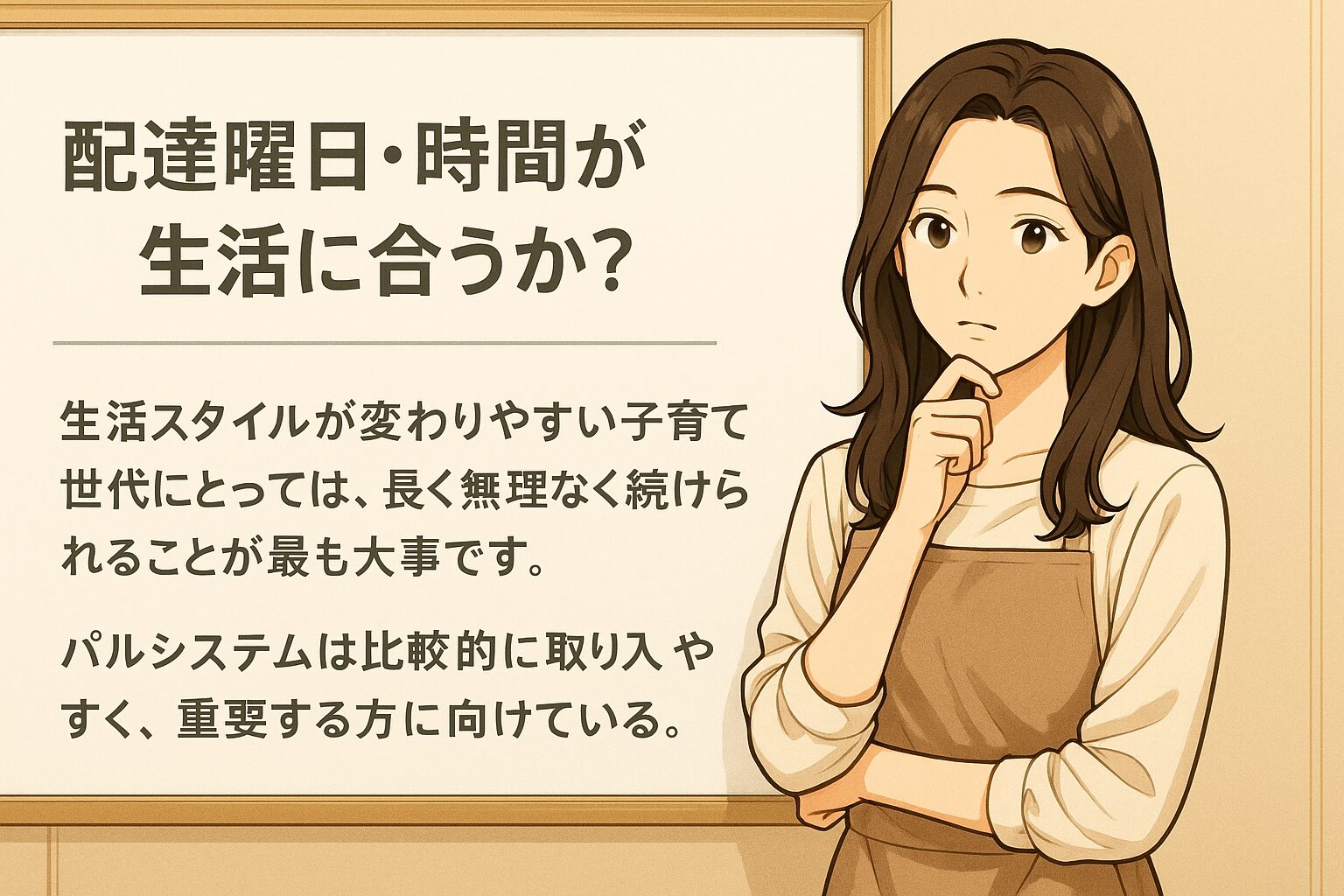 配達曜日・時間が生活に合うか？