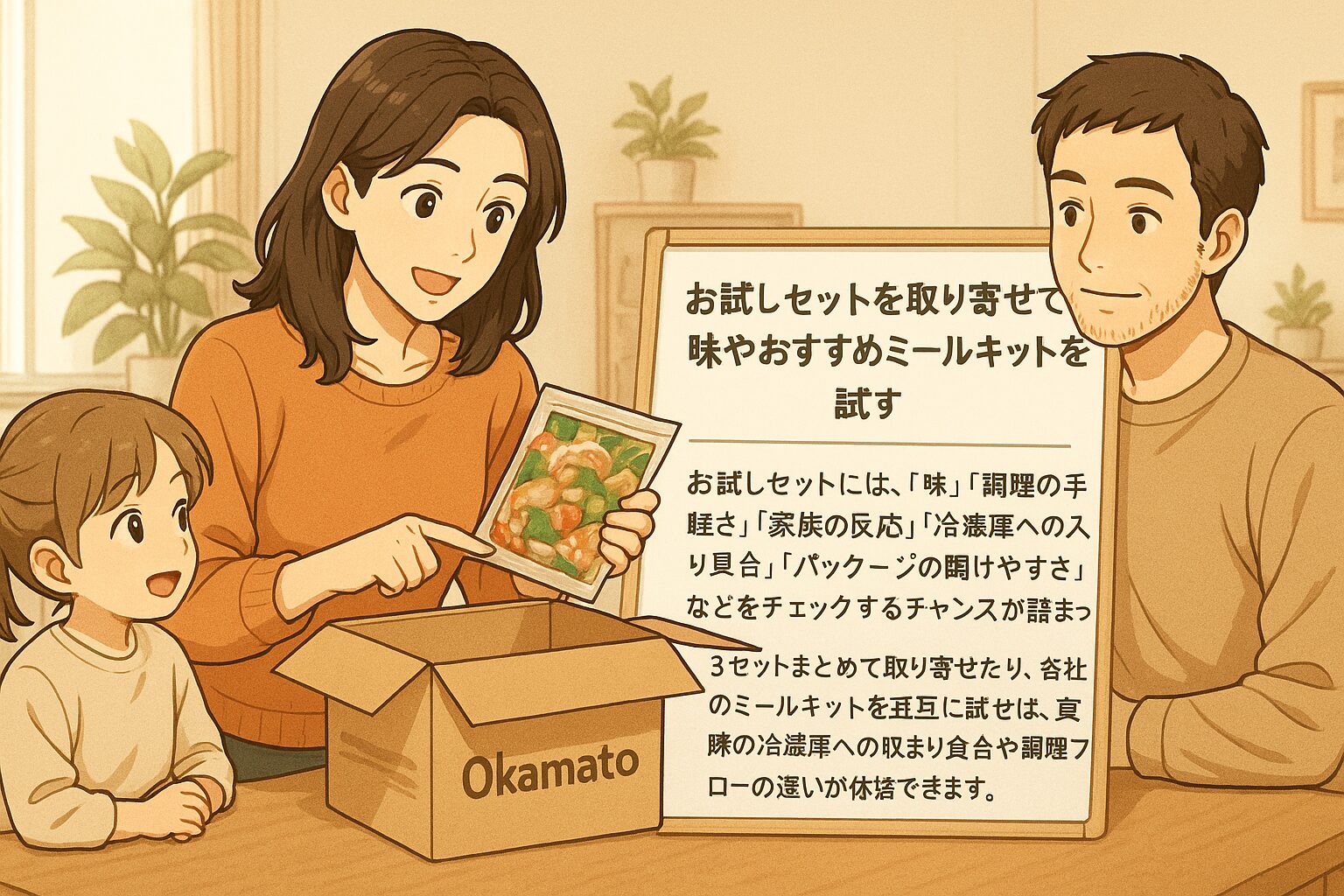 お試しセットを取り寄せて、味やおすすめミールキットを試す