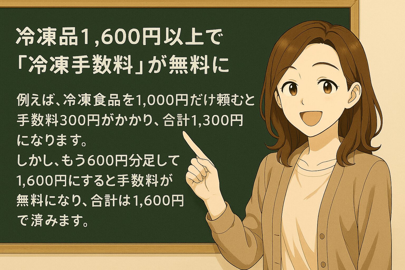 冷凍品1,600円以上で「冷凍手数料」が無料に