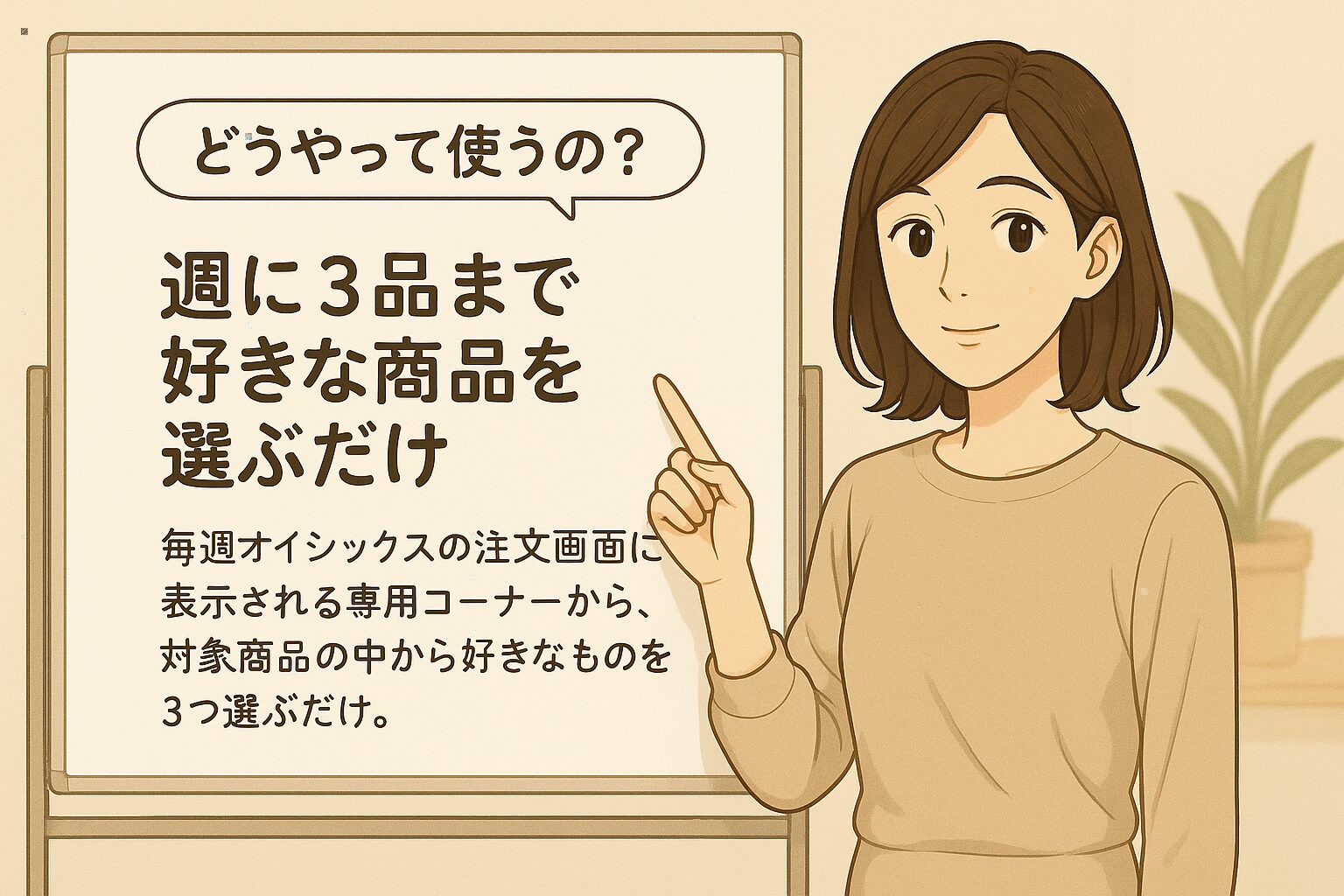 週に3品まで好きな商品を選ぶだけ
