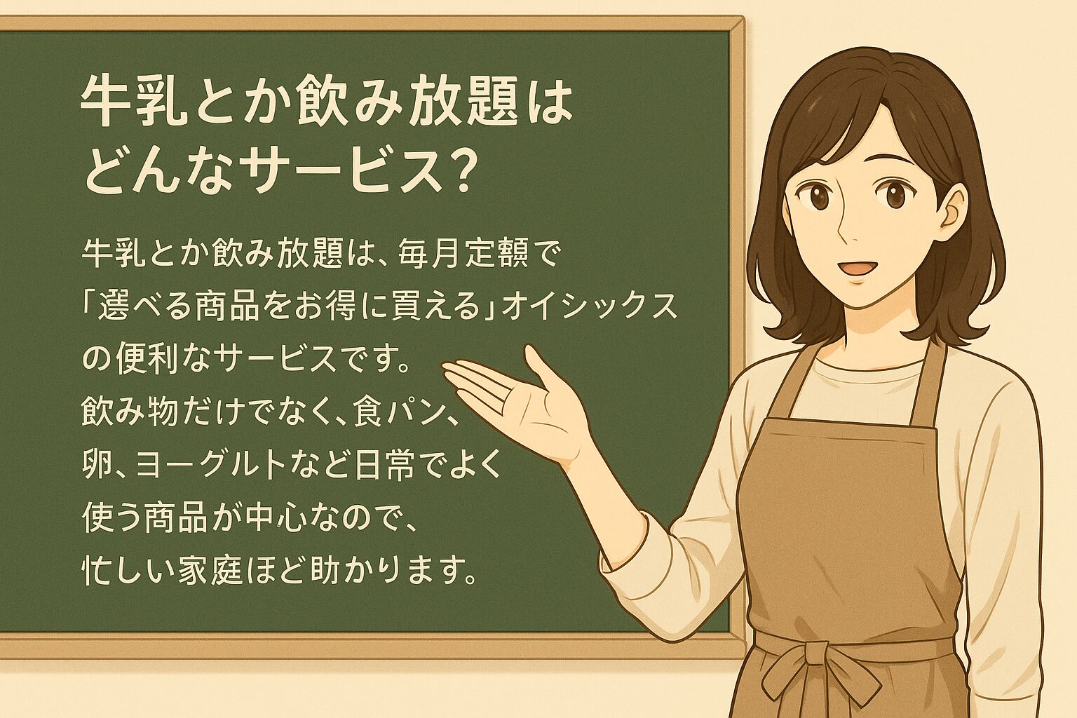 毎月決まったお金で牛乳やパンなどが選べる仕組み